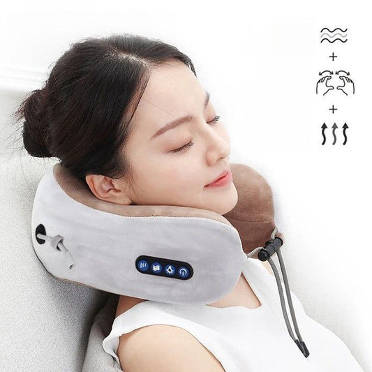وسادة و جهاز مساج الرقبة والكتفينU-shaped massage pillow شحن USB